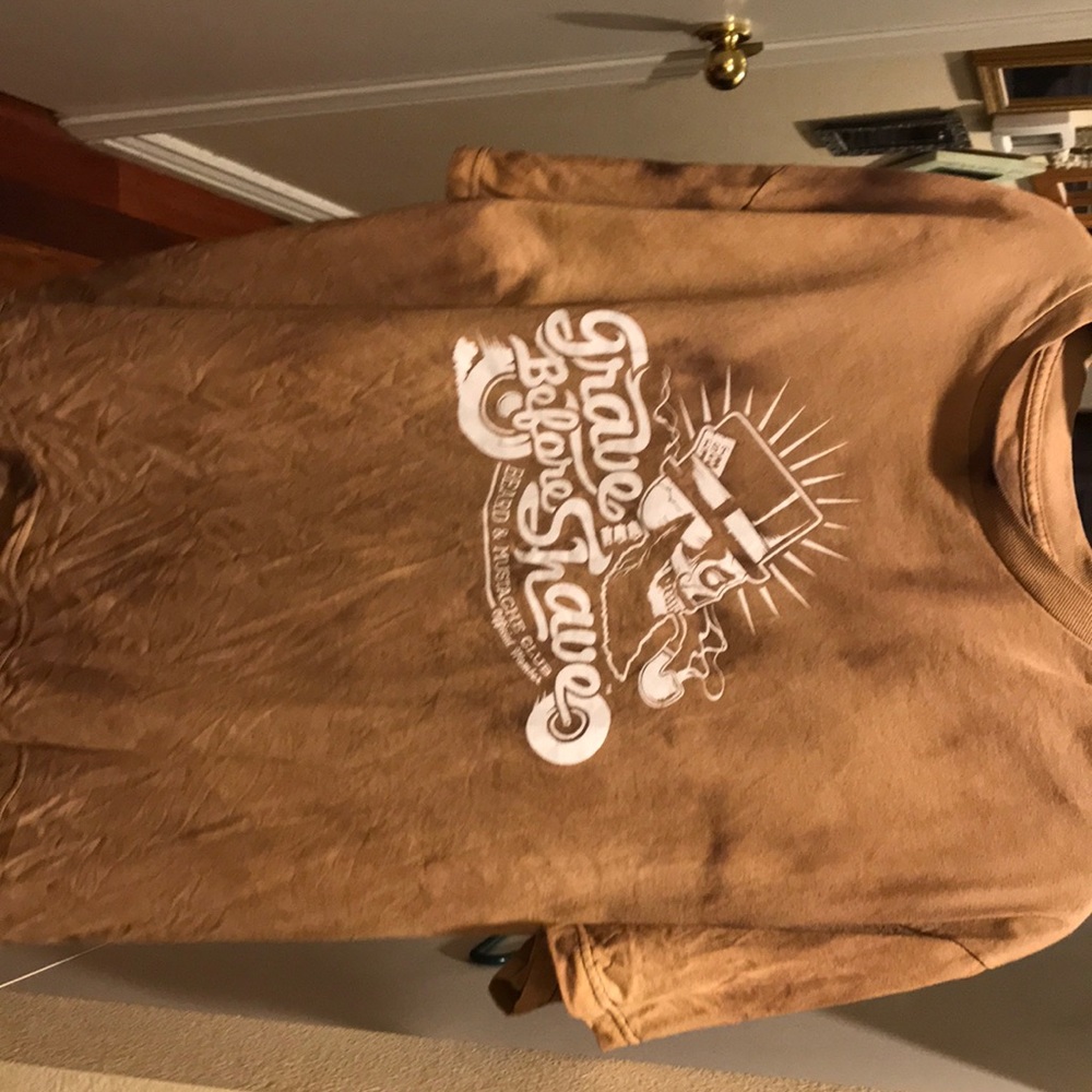 Custom acid wash beard and shave club tshirt